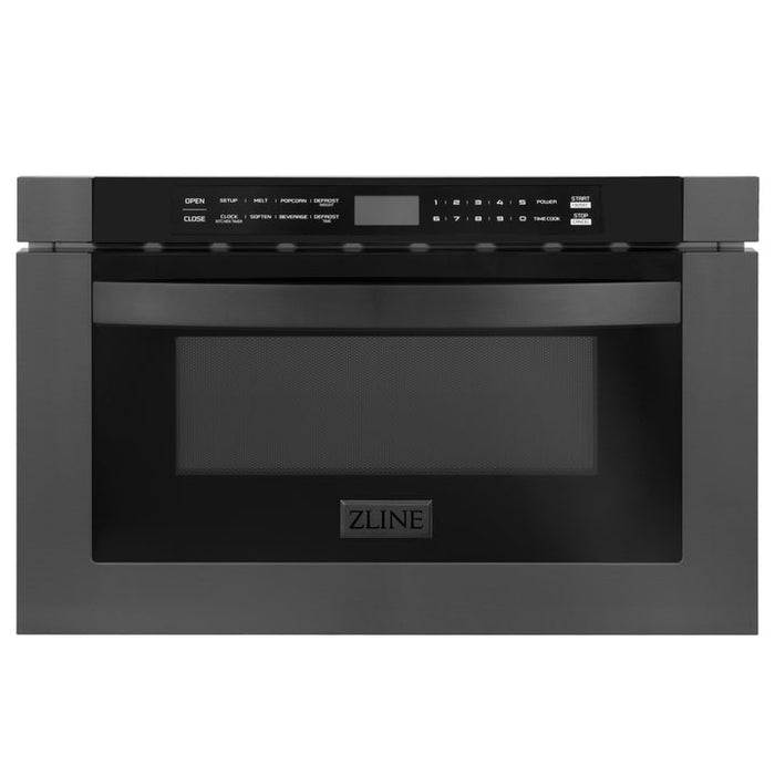 zline-kitchen-package-with-black-stainless-steel-refrigeration-36-dual-fuel-range-and-microwave-drawer-4kpr-rabrh36-mw