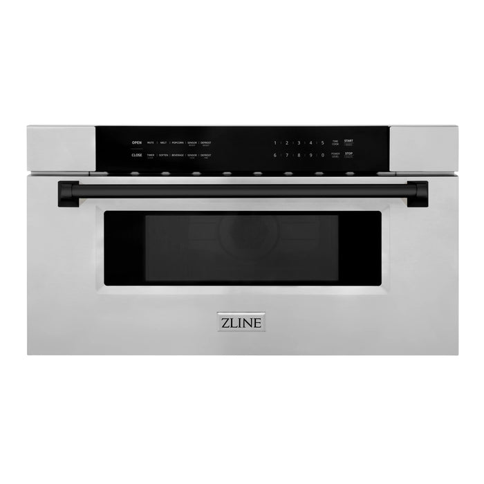 ZLINE Autograph Edition 30" 1.2 cu. ft. Built-In Microwave Drawer in Stainless Steel with Accents (MWDZ-30)