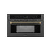 ZLINE Autograph Edition 30” 1.6 cu ft. Built-in Convection Microwave Oven in Black Stainless Steel with Accents MWOZ-30-BS