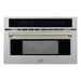 ZLINE Autograph Edition 30” 1.6 cu ft. Built-in Convection Microwave Oven in Stainless Steel with Accents MWOZ-30