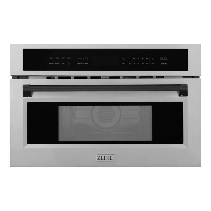 ZLINE Autograph Edition 30” 1.6 cu ft. Built-in Convection Microwave Oven in Stainless Steel with Accents MWOZ-30