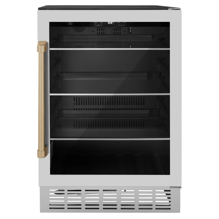 ZLINE 24 in. Monument Autograph Edition 154 Can Beverage Fridge in Stainless Steel with Accents (RBVZ-US-24)