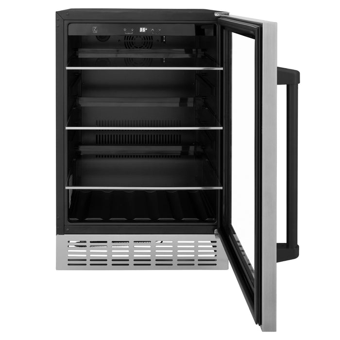 ZLINE 24 in. Monument Autograph Edition 154 Can Beverage Fridge in Stainless Steel with Accents (RBVZ-US-24)