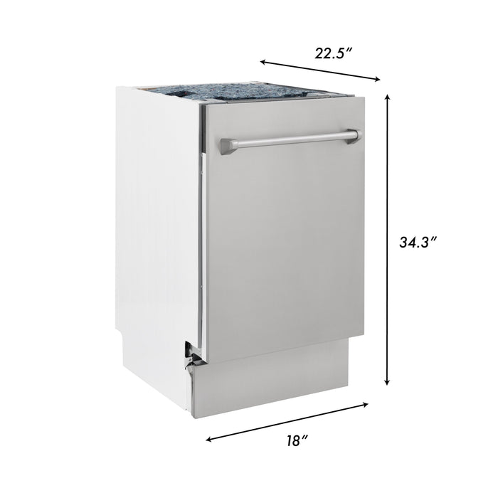 ZLINE 18" Compact Top Control Dishwasher in Custom Panel