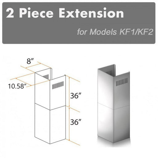 ZLINE 2-36 in. Chimney Extensions for 10 ft. to 12 ft. Ceilings - 2PCEXT-KF1