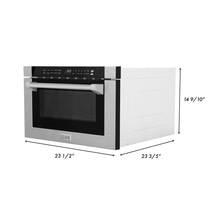 ZLINE 24" 1.2 cu. ft. Built-in Microwave Drawer with a Traditional Handle in Fingerprint Resistant Stainless Steel (MWD-1-SS-H)