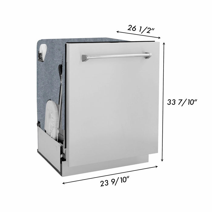 ZLINE 24" Monument Series 3rd Rack Top Touch Control Dishwasher in Custom Panel Ready with Stainless Steel Tub, 45dBa - DWMT-24