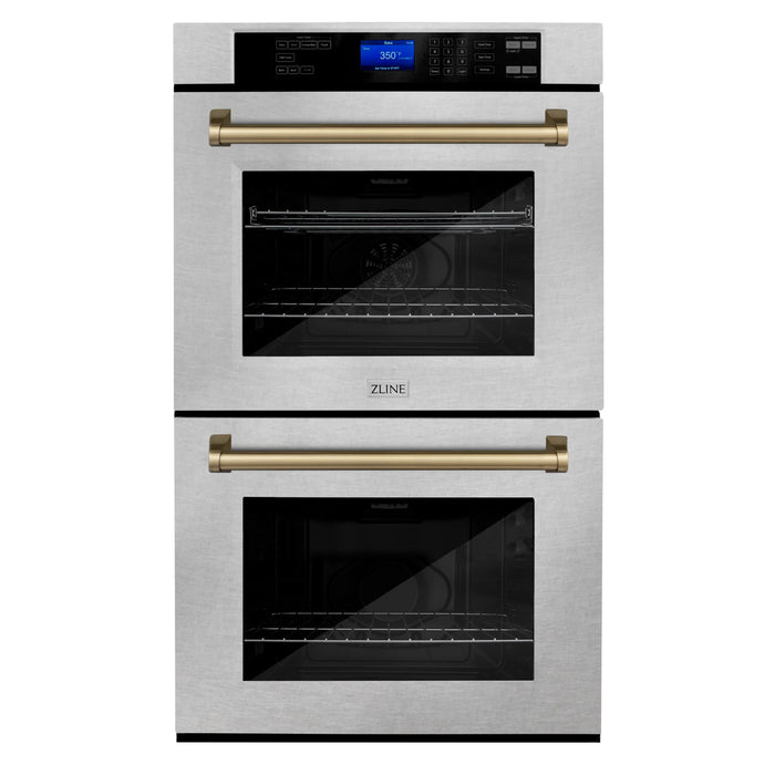 ZLINE 30" Autograph Edition Double Wall Oven with Self Clean and True Convection in DuraSnow® Stainless Steel