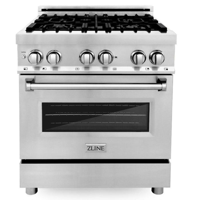 ZLINE Appliance Package - 30 in. Dual Fuel Range, Over-the-Range Microwave, Dishwasher Package - 3KP-RAOTR30-DWV