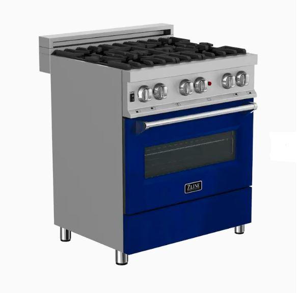 ZLINE 30" Professional Dual Fuel Range With Gas Stove and Electric Oven in Dura Snow Stainless Steel
