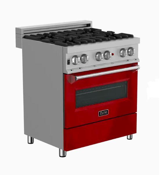 ZLINE 30" Professional Dual Fuel Range With Gas Stove and Electric Oven in Dura Snow Stainless Steel