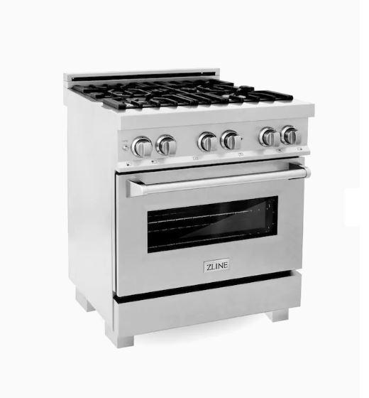 ZLINE 30" Professional Dual Fuel Range With Gas Stove and Electric Oven in Dura Snow Stainless Steel