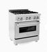 ZLINE 30" Professional Dual Fuel Range With Gas Stove and Electric Oven in Dura Snow Stainless Steel