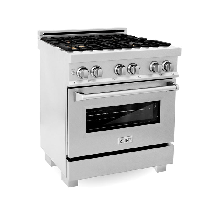 ZLINE 30" Professional Dual Fuel Range With Gas Stove and Electric Oven in Dura Snow Stainless Steel