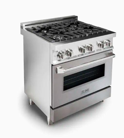 ZLINE 30" Professional Dual Fuel Range with Gas Stove and Electric Oven in Stainless Steel
