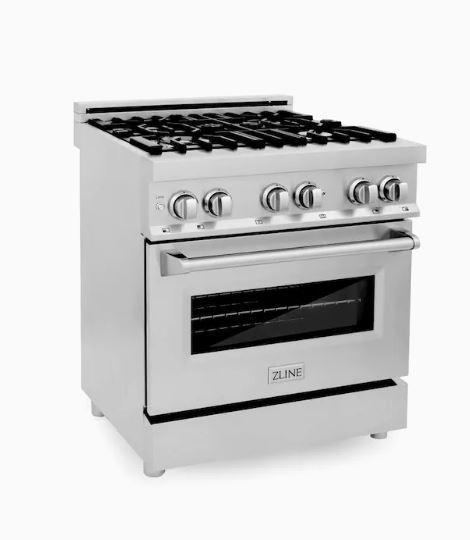 ZLINE 30" Professional Dual Fuel Range with Gas Stove and Electric Oven in Stainless Steel