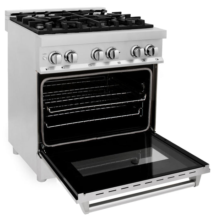 ZLINE 30" Professional Dual Fuel Range with Gas Stove and Electric Oven in Stainless Steel - RA30