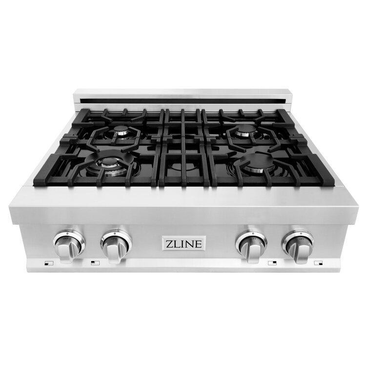 ZLINE 30” Professional Stainless Steel Gas Rangetop with 4 Gas Burners