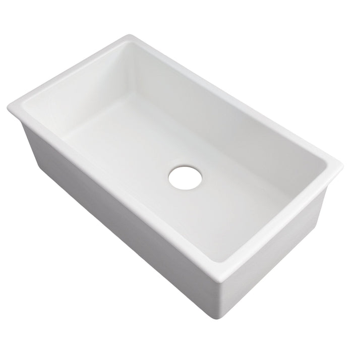 ZLINE 30" Rome Dual Mount Single Bowl Fireclay Kitchen Sink with Bottom Grid