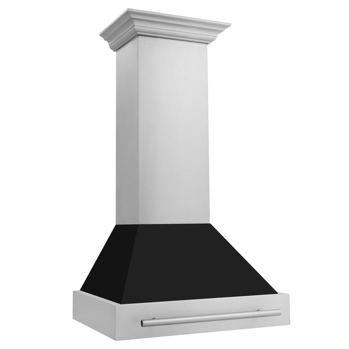 ZLINE 30" Stainless Steel Range Hood with Colored Shell and Stainless Steel Handle