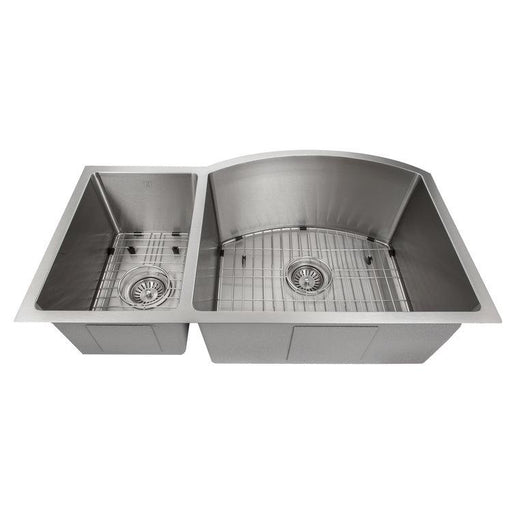 ZLINE 33" Aspen Undermount Double Bowl Kitchen Sink with Bottom Grid