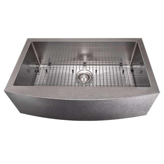 ZLINE 33" Vail Farmhouse Apron Mount Single Bowl Kitchen Sink with Bottom Grid 