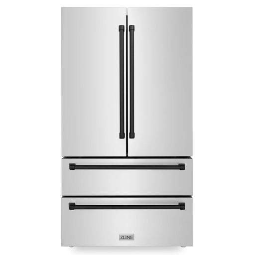 ZLINE 36" Autograph Edition 22.5 cu. ft Freestanding French Door Refrigerator with Ice Maker in Fingerprint Resistant Stainless Steel