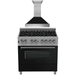 ZLINE Appliance Package - 36" Dual Fuel Range in DuraSnow® with Black Matte Door & 36" Range Hood