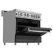 ZLINE Appliance Package - 36" Dual Fuel Range in DuraSnow® with Black Matte Door & 36" Range Hood - 2KP-RASBLMRH36