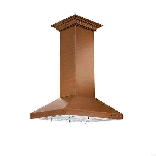 ZLINE 36 in. Designer Series Copper Island Mount Range Hood