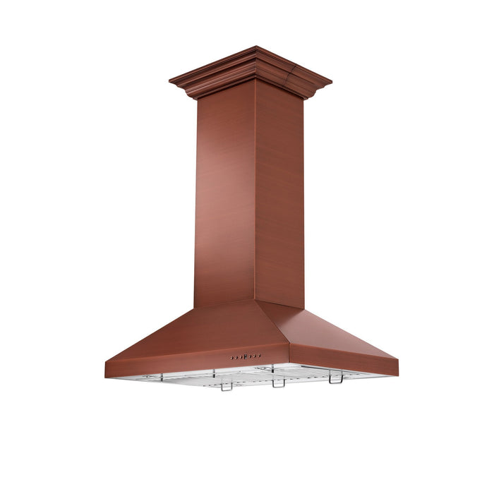 ZLINE 36 in. Designer Series Copper Island Mount Range Hood