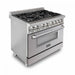 ZLINE Appliance Package - 36 in. Dual Fuel Range with DuraSnow® Door & 36 in. Range Hood - 2KP-RASNRH36