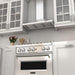 ZLINE Appliance Package - 36 in. Dual Fuel Range with DuraSnow® Door & 36 in. Range Hood - 2KP-RASNRH36