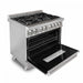ZLINE Appliance Package - 36 in. Dual Fuel Range with DuraSnow® Door & 36 in. Range Hood - 2KP-RASNRH36