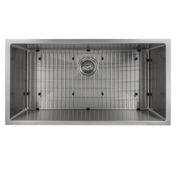 ZLINE 36" Meribel Undermount Single Bowl Kitchen Sink with Bottom Grid 