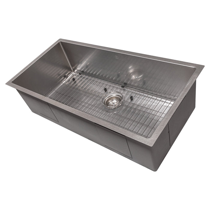 ZLINE 36" Meribel Undermount Single Bowl Kitchen Sink with Bottom Grid 