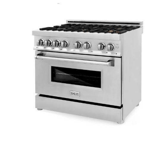 ZLINE 36" Professional Dual Fuel Range with Gas Stove and Electric Oven in Stainless Steel