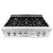 ZLINE 36” Professional Stainless Steel Gas Rangetop with 6 Gas Burners