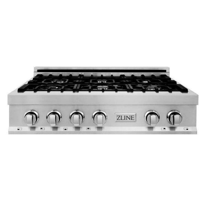 ZLINE 36” Professional Stainless Steel Gas Rangetop with 6 Gas Burners