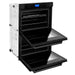 ZLINE 4-Piece Appliance Package - 30 In. Rangetop, Range Hood, Refrigerator, and Double Wall Oven in Black Stainless Steel - 4KPR-RTBRH30-AWD