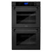 ZLINE 4-Piece Appliance Package - 30 In. Rangetop, Range Hood, Refrigerator, and Double Wall Oven in Black Stainless Steel - 4KPR-RTBRH30-AWD