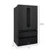 ZLINE 4-Piece Appliance Package - 30 In. Rangetop, Range Hood, Refrigerator, and Double Wall Oven in Black Stainless Steel - 4KPR-RTBRH30-AWD