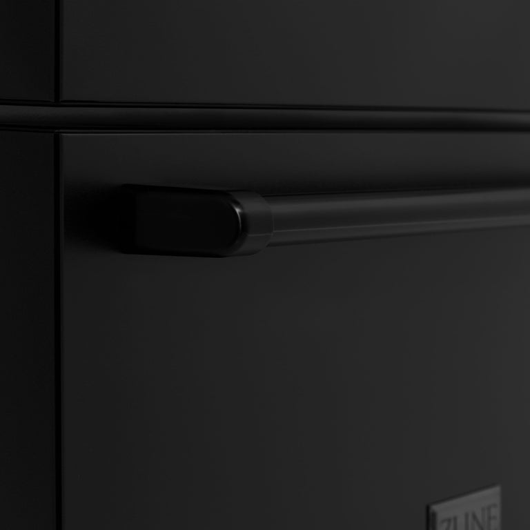 ZLINE 4-Piece Appliance Package - 30 In. Rangetop, Range Hood, Refrigerator, and Double Wall Oven in Black Stainless Steel - 4KPR-RTBRH30-AWD