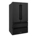 ZLINE 4-Piece Appliance Package - 30 In. Rangetop, Range Hood, Refrigerator, and Double Wall Oven in Black Stainless Steel - 4KPR-RTBRH30-AWD