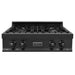 ZLINE 4-Piece Appliance Package - 30 In. Rangetop, Range Hood, Refrigerator, and Double Wall Oven in Black Stainless Steel - 4KPR-RTBRH30-AWD