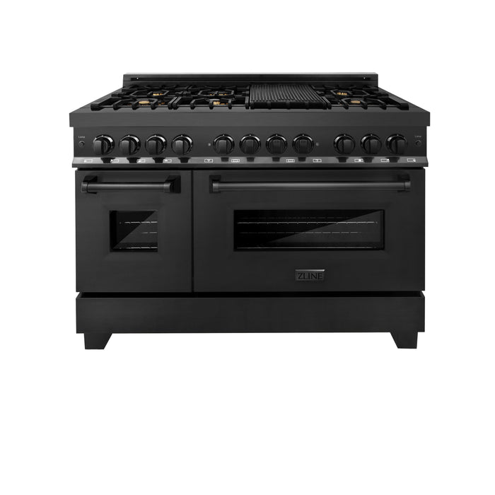 ZLINE 48" Black Stainless 6.0 cu.ft. 7 Gas Burner/Electric Oven Range