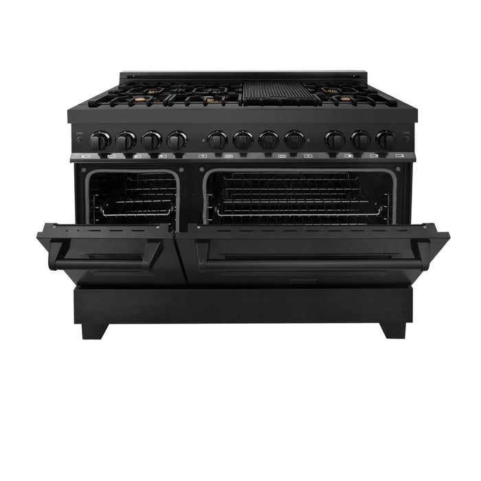 ZLINE 48" Black Stainless 6.0 cu.ft. 7 Gas Burner/Electric Oven Range