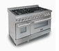 ZLINE 48" DuraSnow Stainless Steel 6.0 cu.ft. 7 Gas Burner/Electric Oven Range