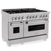 ZLINE 48" DuraSnow Stainless Steel 6.0 cu.ft. 7 Gas Burner/Electric Oven Range