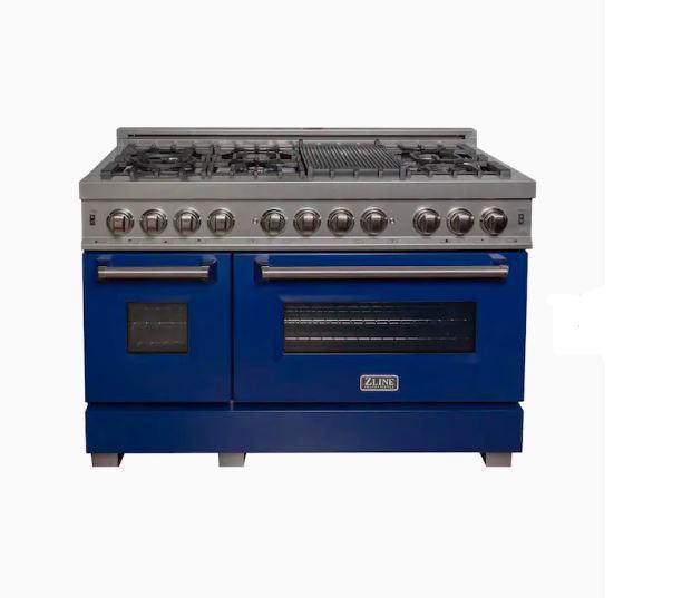 ZLINE 48" DuraSnow Stainless Steel 6.0 cu.ft. 7 Gas Burner/Electric Oven Range